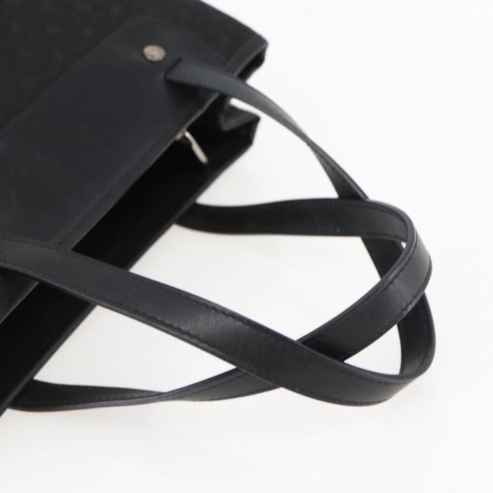 CELINE C Macadam Canvas Hand Bag Black Silver Auth gh998 - Picture 7 of 16